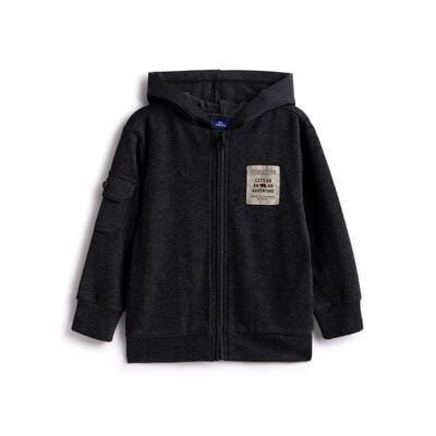 Boys Grey Solid Jacket
