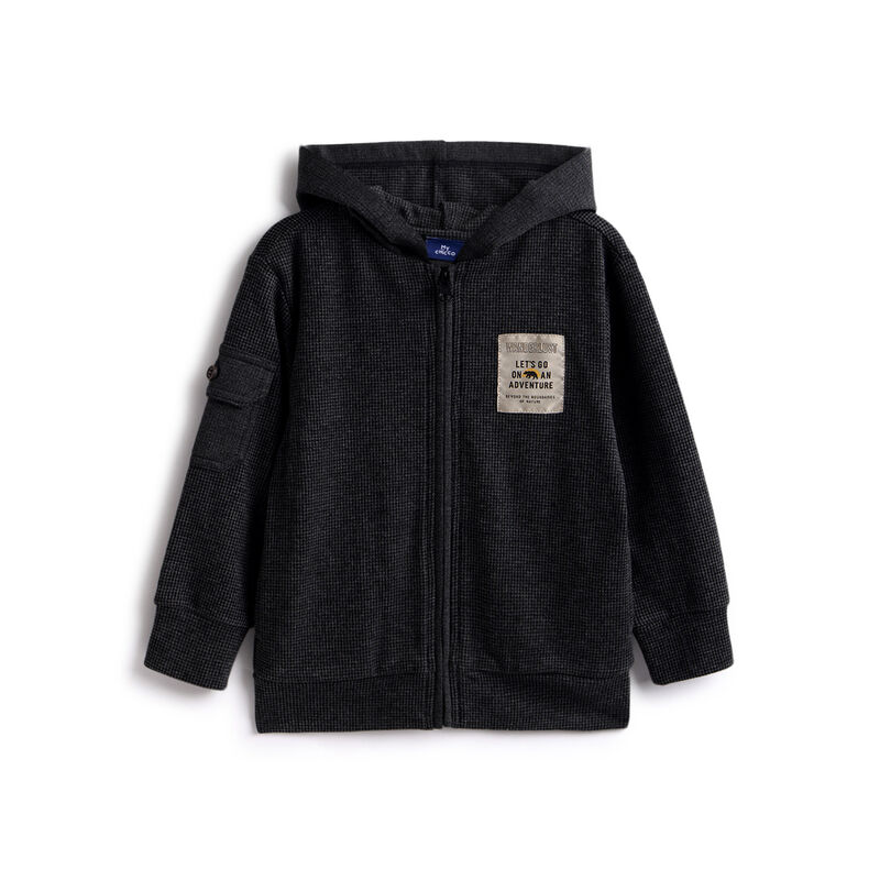Boys Grey Solid Jacket image number 0