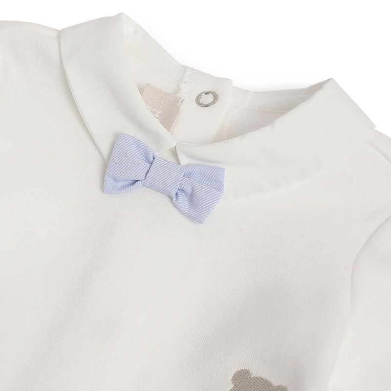 Boys White Embroidered Smock with Leggings image number 4