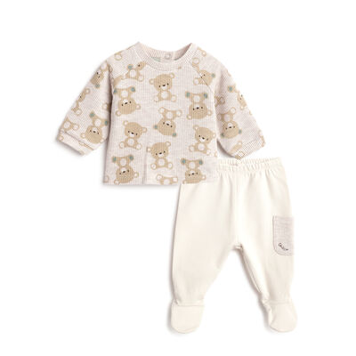 Boys Beige Sweatshirt with Leggings