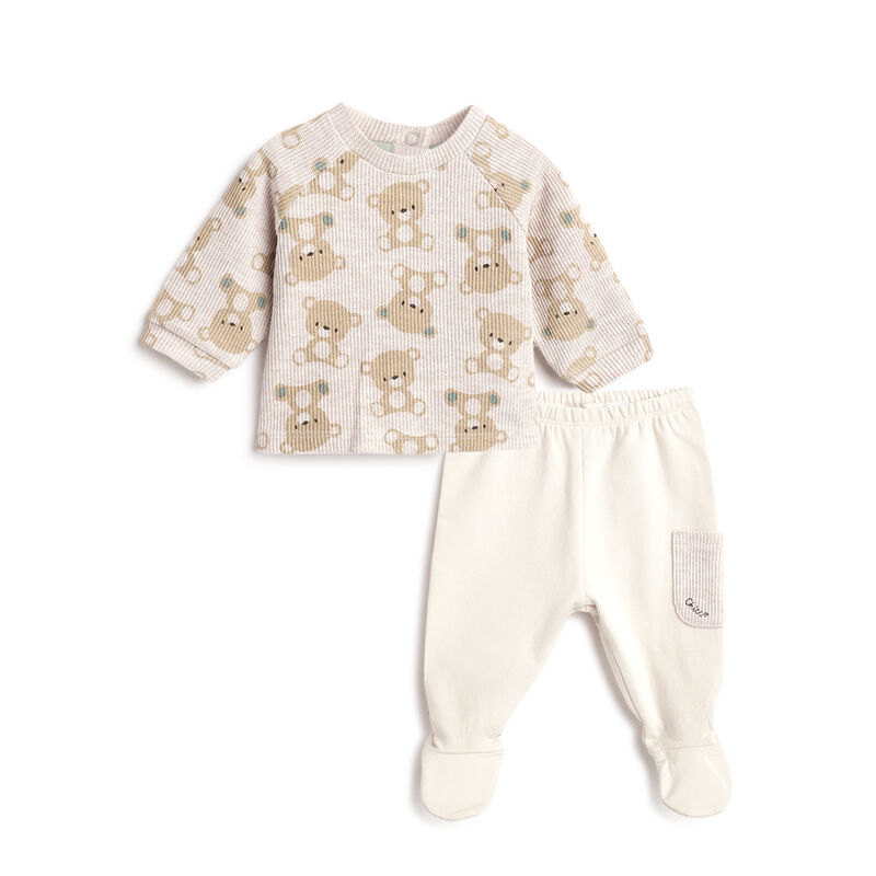 Boys Beige Sweatshirt with Leggings image number 0