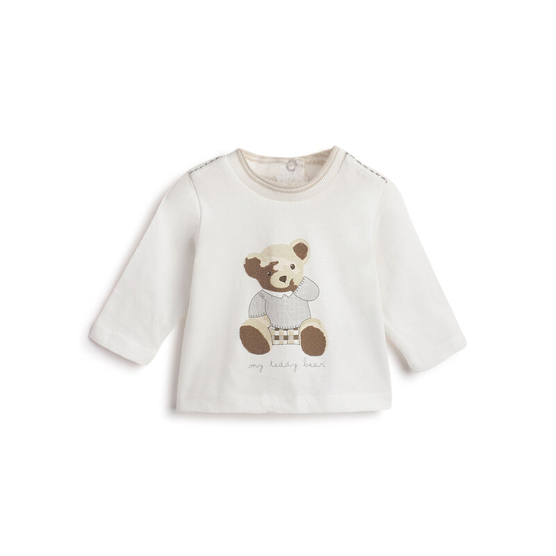 Boys White Printed Long Sleeve T- Shirt image number 0