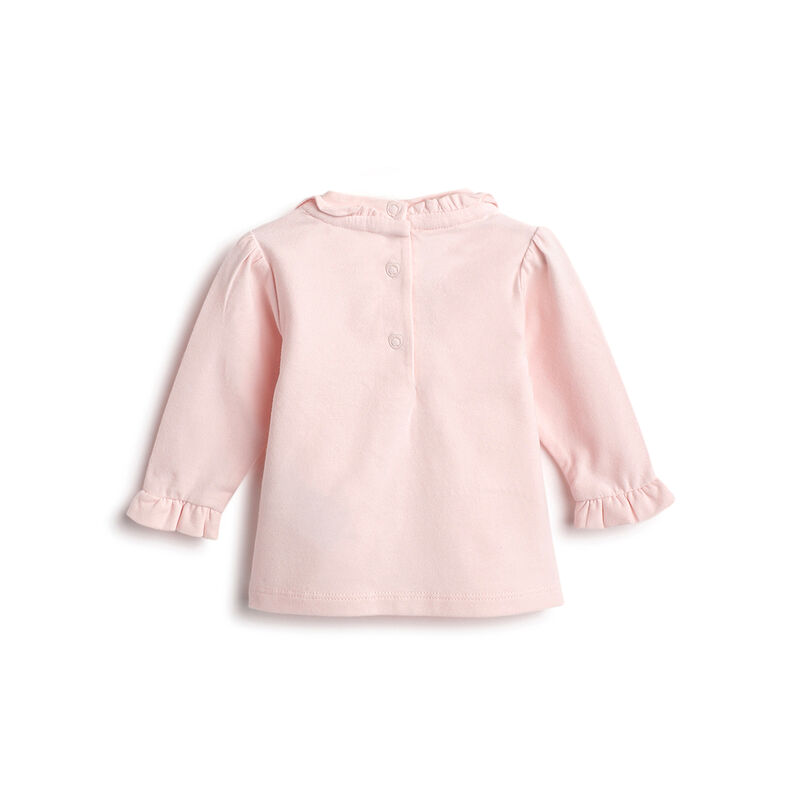 Girls Light Pink Embellished Long Sleeve T- Shirt image number 1