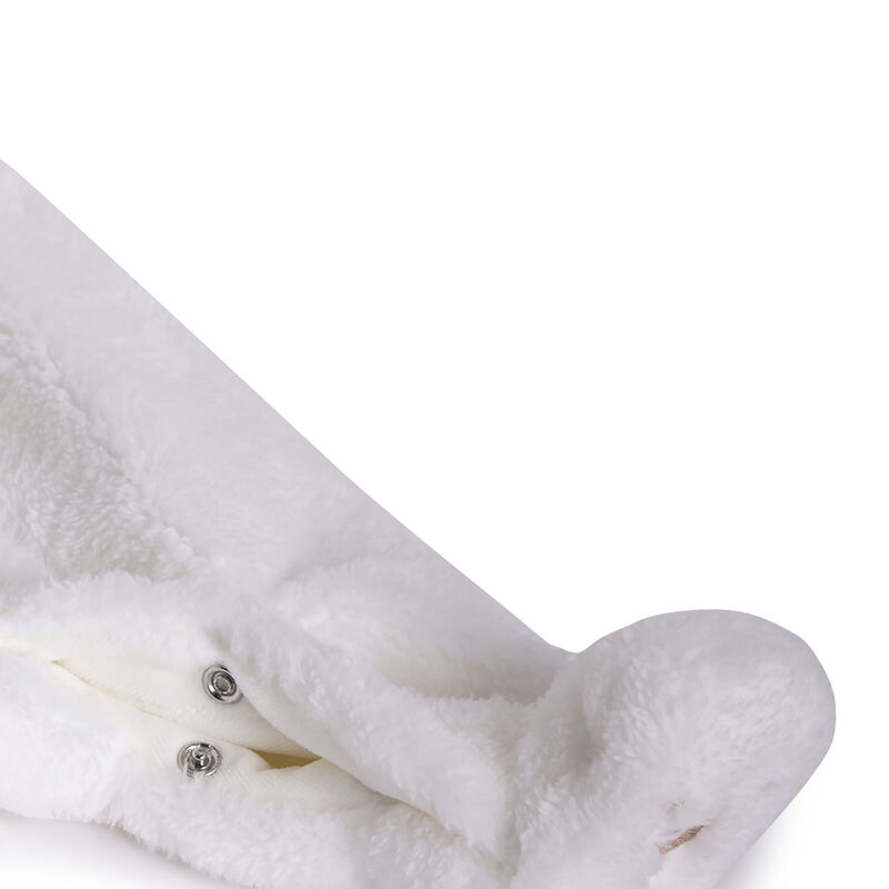 Infants White Solid Front Opening Babysuit image number 4