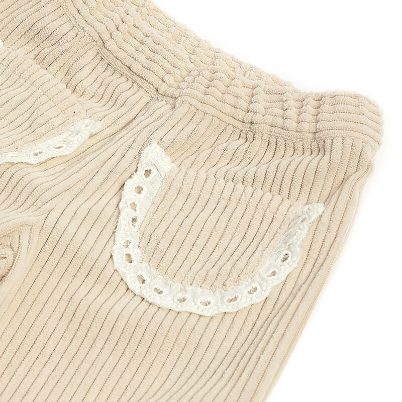 Girls Beige Embellished Trousers image number 3