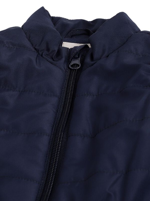 Boys Medium Blue Solid Padded Vest image number 2