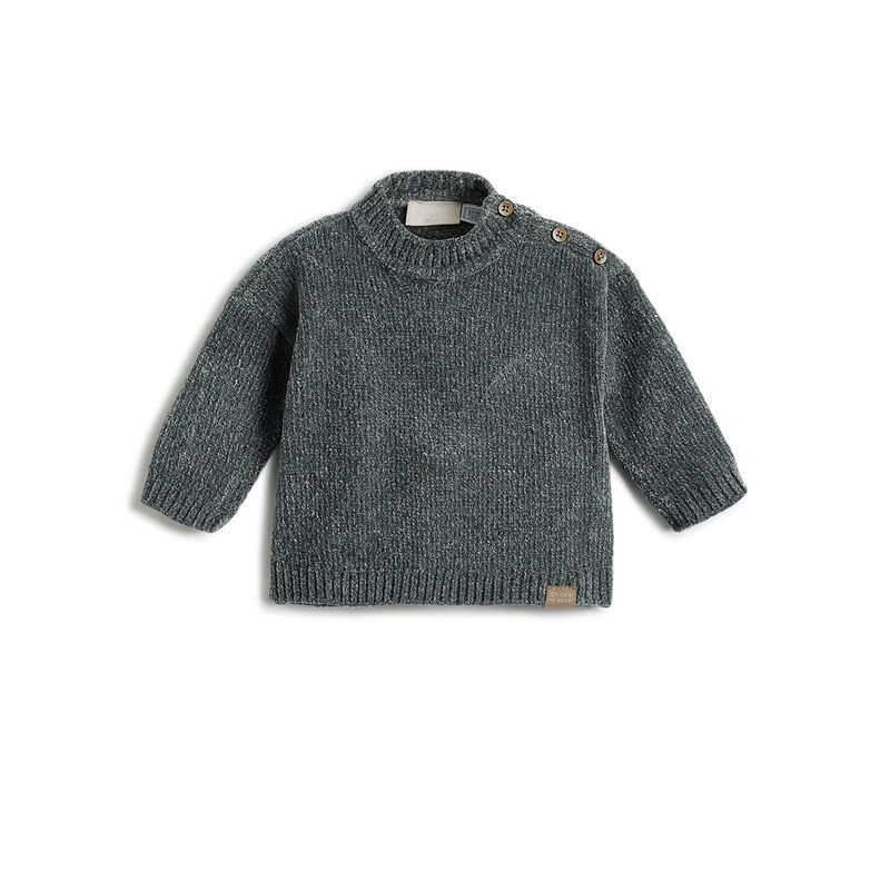 Boys Grey Solid Pullover image number 0