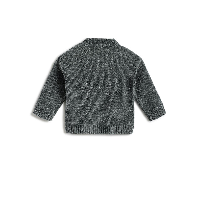 Boys Grey Solid Pullover image number 1