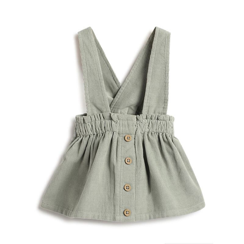 Girls Medium Green Solid Overall Skirt image number 0