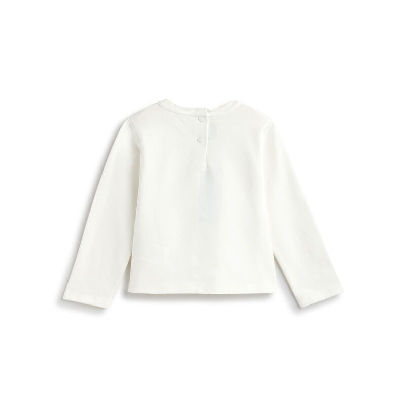 Girls White Self Design Long Sleeve T- Shirt image number 1