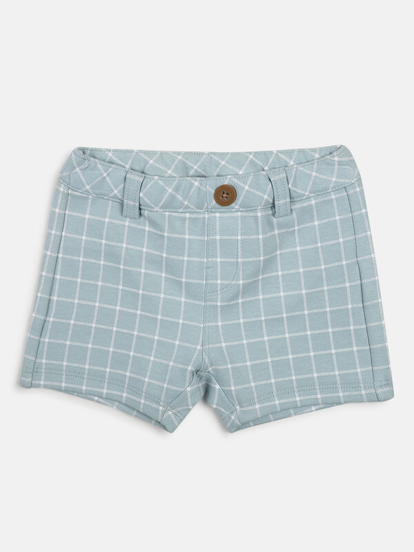 Boys White & Medium Light Blue T-Shirt with Short Pants image number null