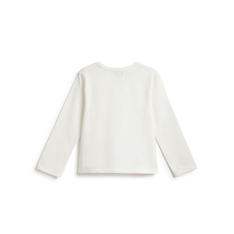 Girls White Embellished Long Sleeve T- Shirt image number 1