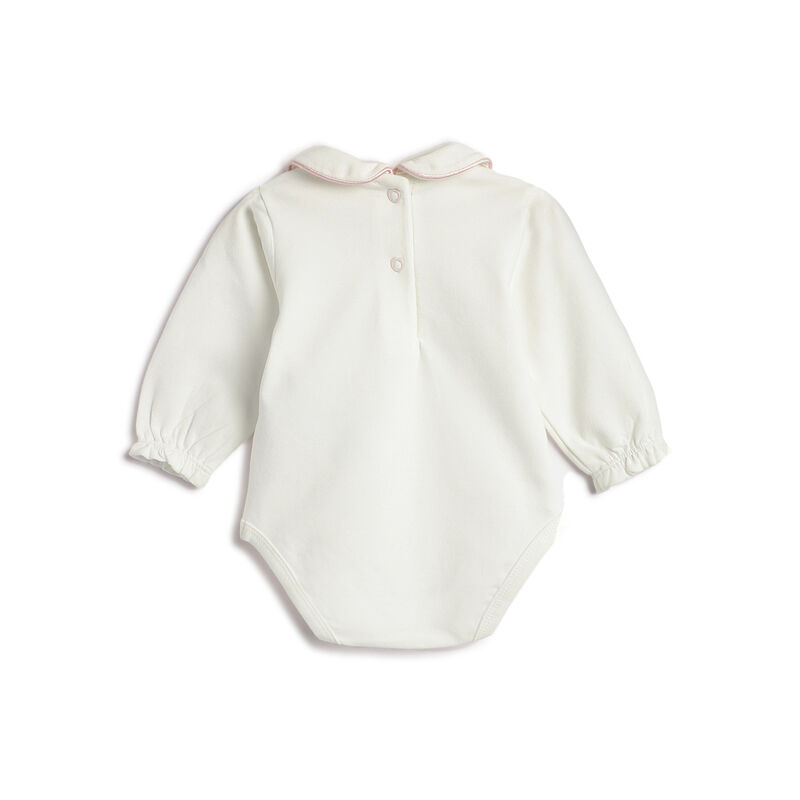 Girls White Bodysuit with Brown Dress image number 3