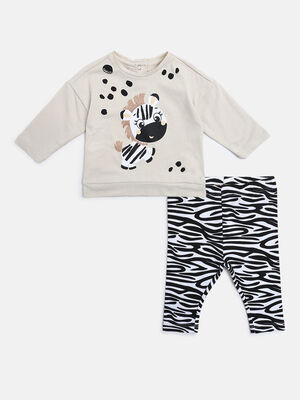Girls Light Natural Long Sleeve T-shirt with Legging