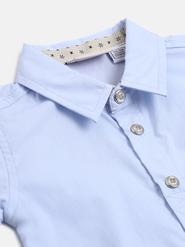 Boys Solid Medium Natural Shirt with Short Trouser image number null