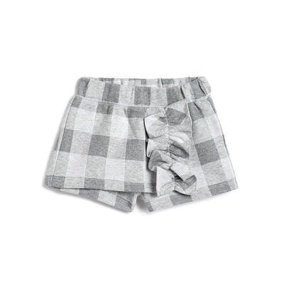 Girls Medium Grey Checked Shorts