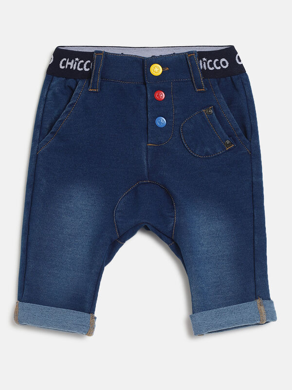 Boys Medium Blue Long Knitted Trouser image number null