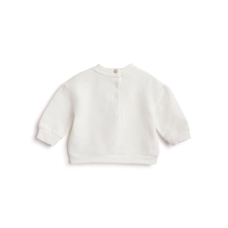 Infants White Sweatshirt with Beige Trouser image number 1