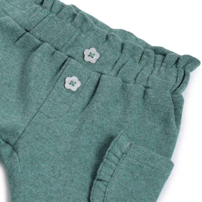 Girls Green Embellished Trousers image number 2