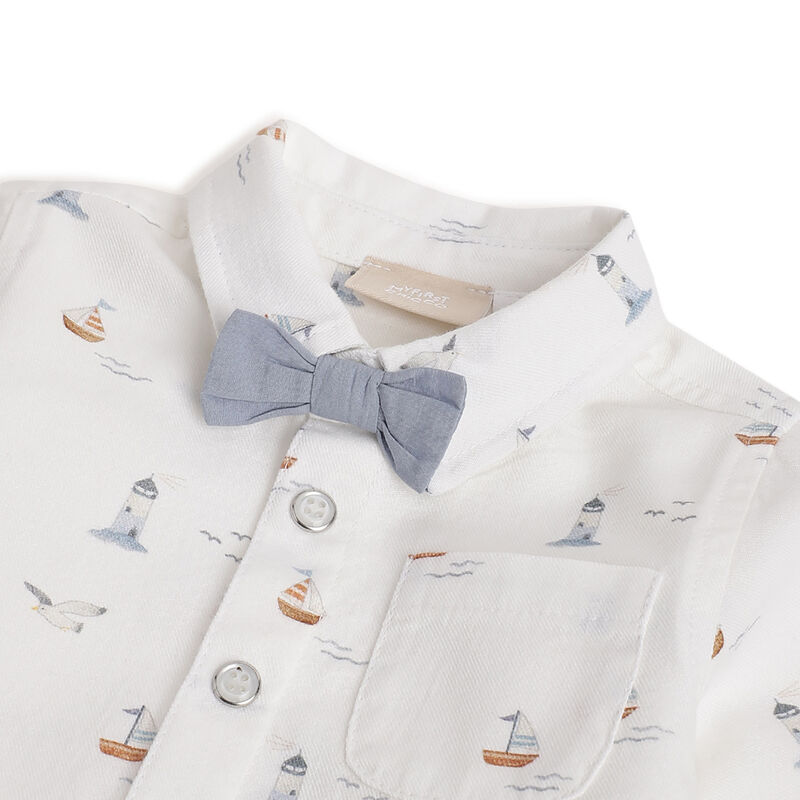 Boys White Printed Long Sleeve Shirt image number 2