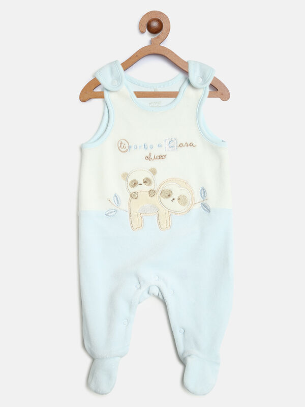 Infants Light Blue Applique Babysuit-Bodysuit Set image number 1