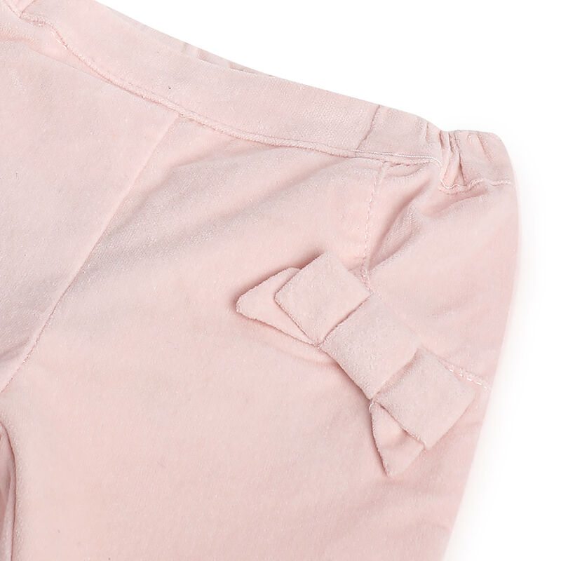 Girls Light Pink Self Design Trousers image number 2