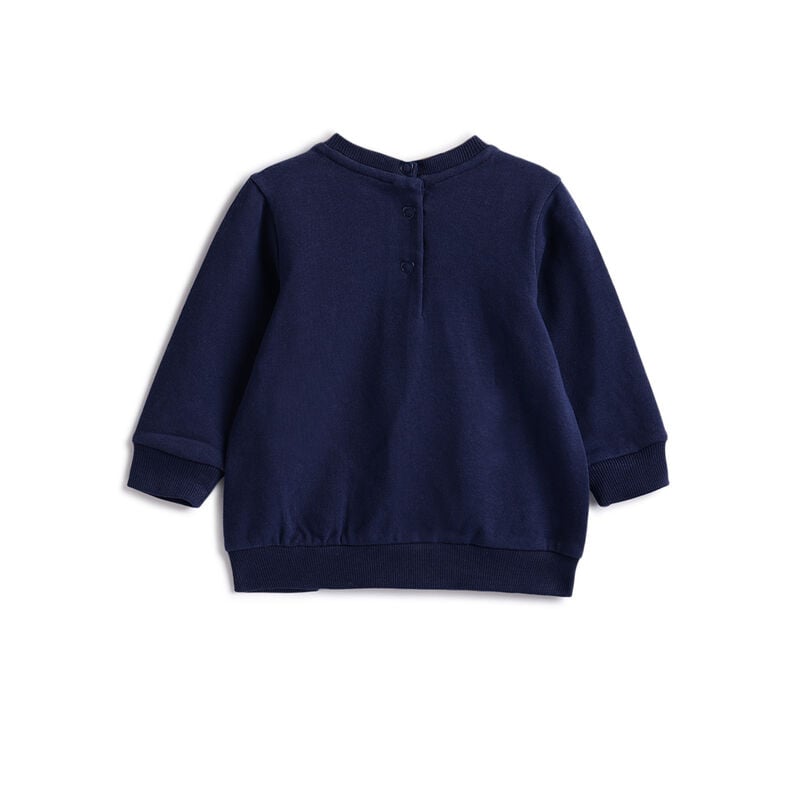 Girls Navy Blue and White Printed Sweatshirt with Leggings image number 1