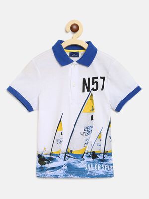 Nautical Print Polo T-Shirt