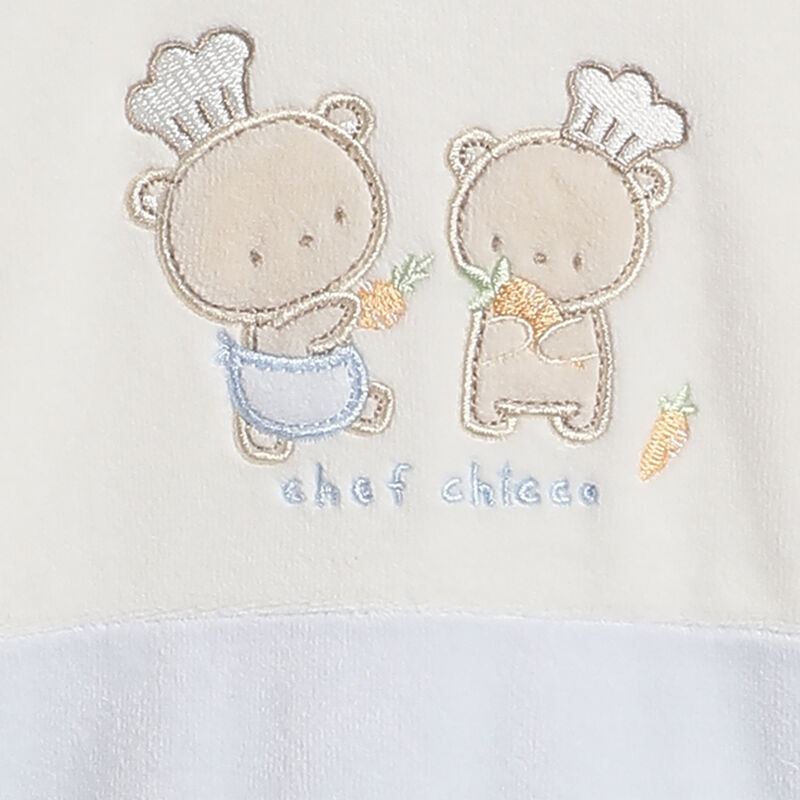 Boys Light Blue Embroidered Nappy opening Babysuit image number 4