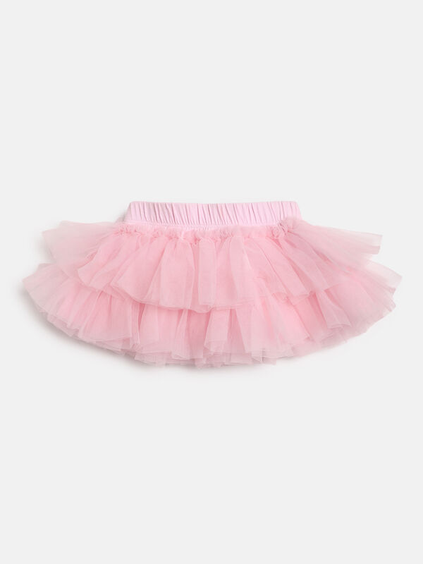 Girls Light Pink Knitted Skirt image number null