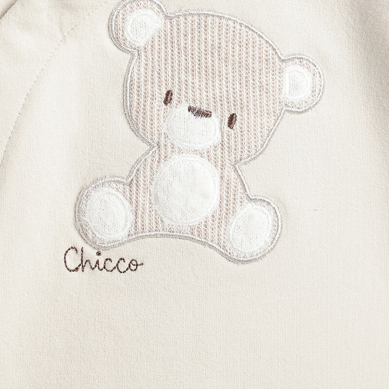 Boys Beige Applique Front Opening Babysuit image number 4