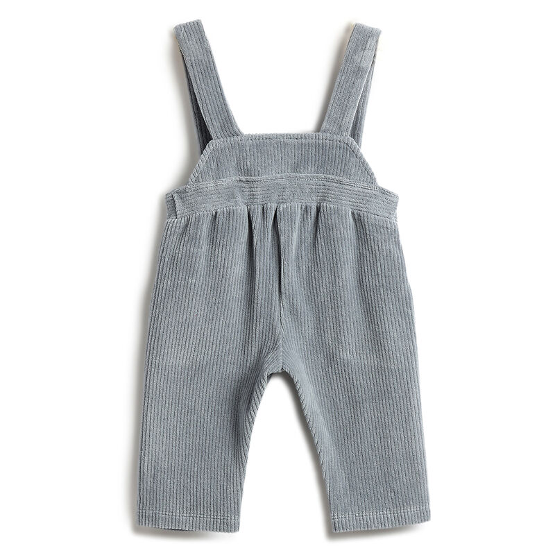 Boys Medium Light Blue Solid Long Dungaree image number 1