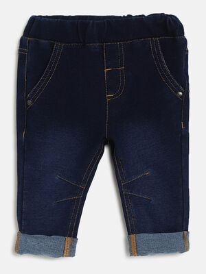 Boys Dark Blue Long Knitted Trouser