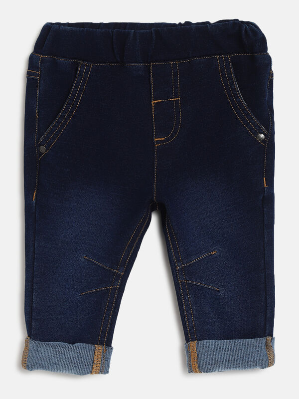 Boys Dark Blue Long Knitted Trouser image number null