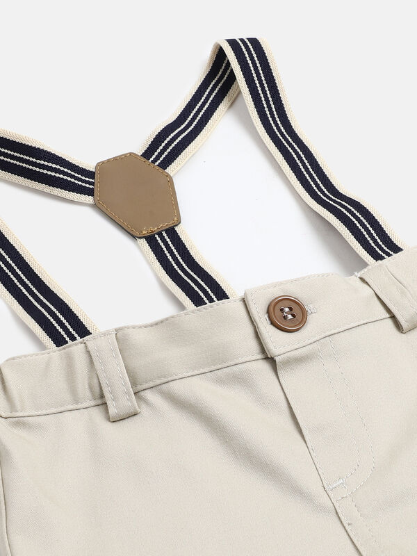 Boys Solid Medium Natural Shirt with Short Trouser image number null