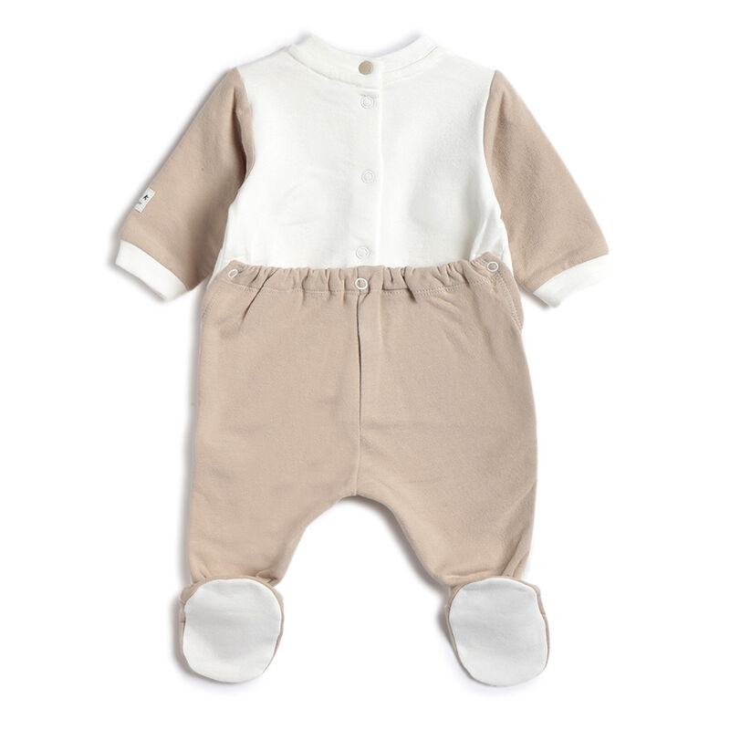 Infants White Typography Printed Nappy opening Babysuit image number 1