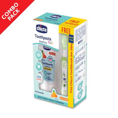 Toothpaste Mix Fruit + Brush Geen 6-36M