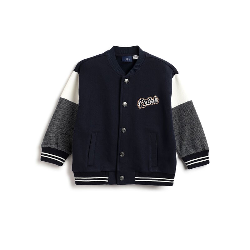 Boys Dark Blue Colorblocked Sweatshirt image number 0