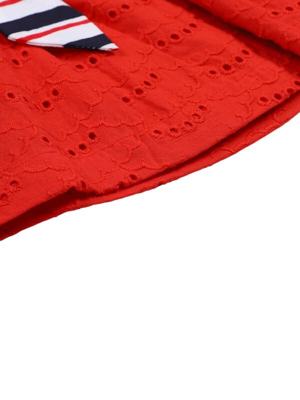 Girls Medium Red Woven Skirt image number 4