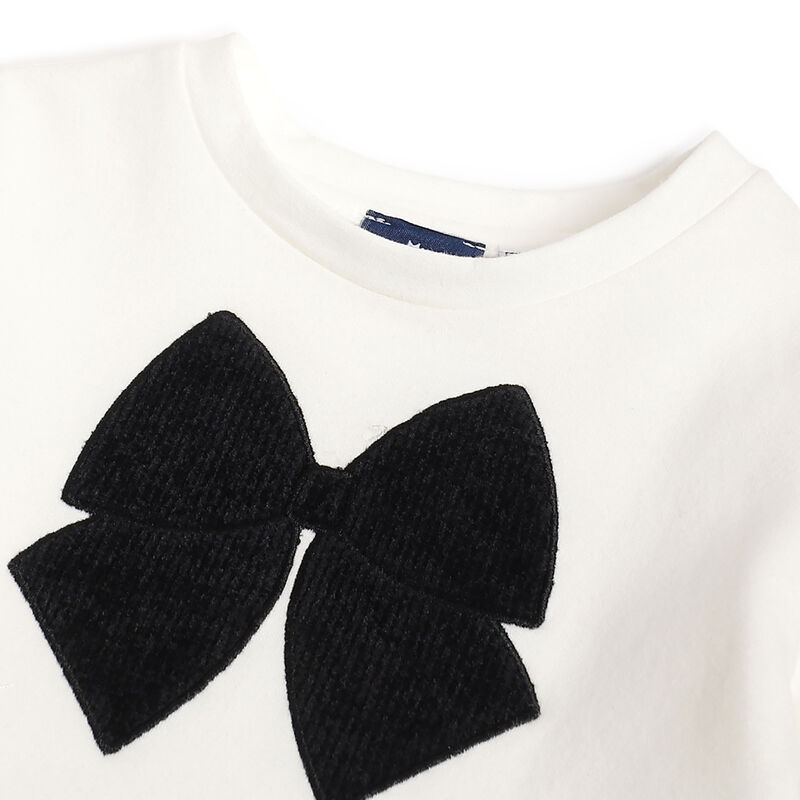 Girls White Top with Black  Legging image number 4