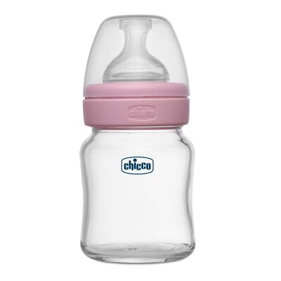 Well-Being Glass Feeding Bottle (120ml, Slow Flow) (Pink)