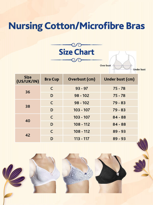 Microfibre Nursing Bra (Black) (D90), Best Nursing Feeding Bra