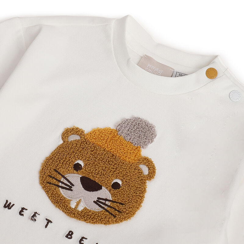 Boys White Embellished Long Sleeve T- Shirt image number 2