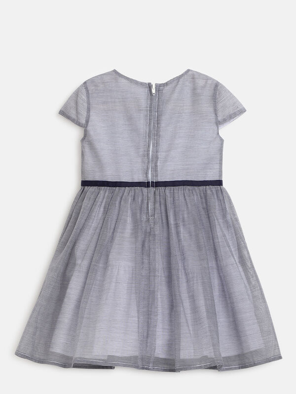 Girls Grey Short Sleeve Woven Dress image number null
