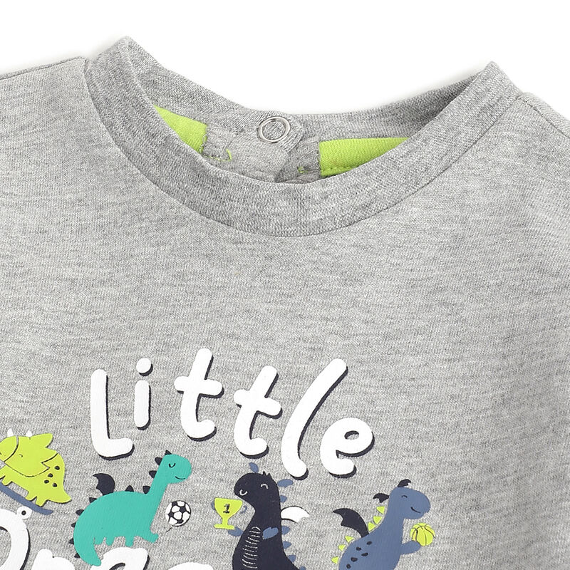 Boys Light Grey Graphic Printed Long Sleeve T- Shirt image number 2