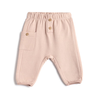 Girls Light Pink Solid Joggers
