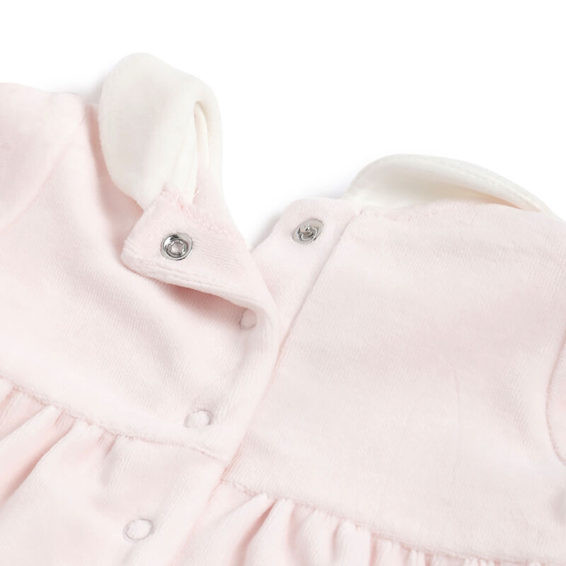 Girls Light Pink Embellished Long Sleeve Dress image number 3