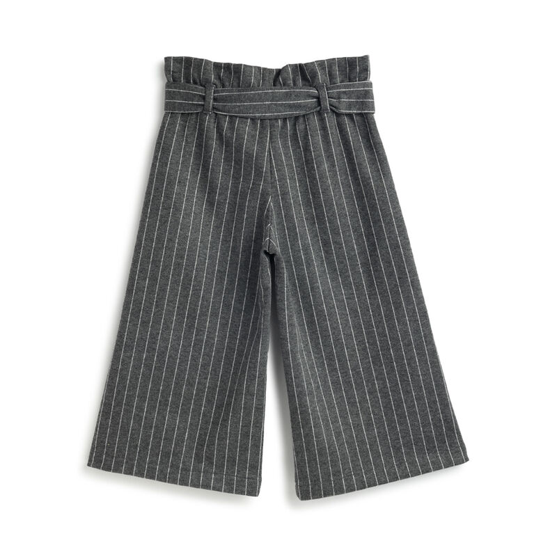 Girls Medium Grey Striped Trousers image number 0