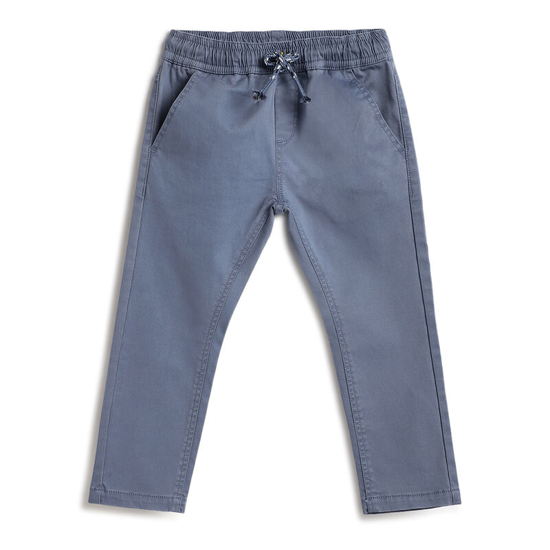 Boys Medium Blue Solid Trousers image number 0
