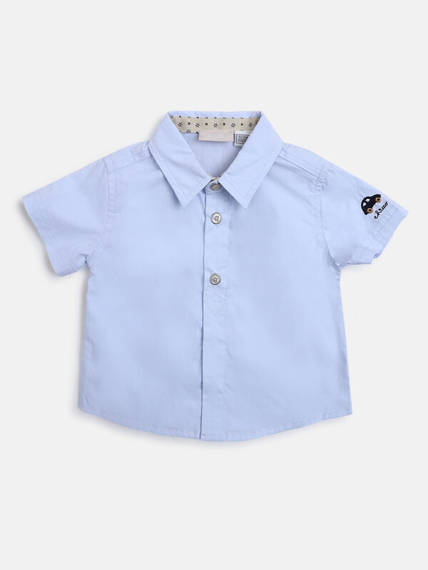 Boys Solid Medium Natural Shirt with Short Trouser image number null